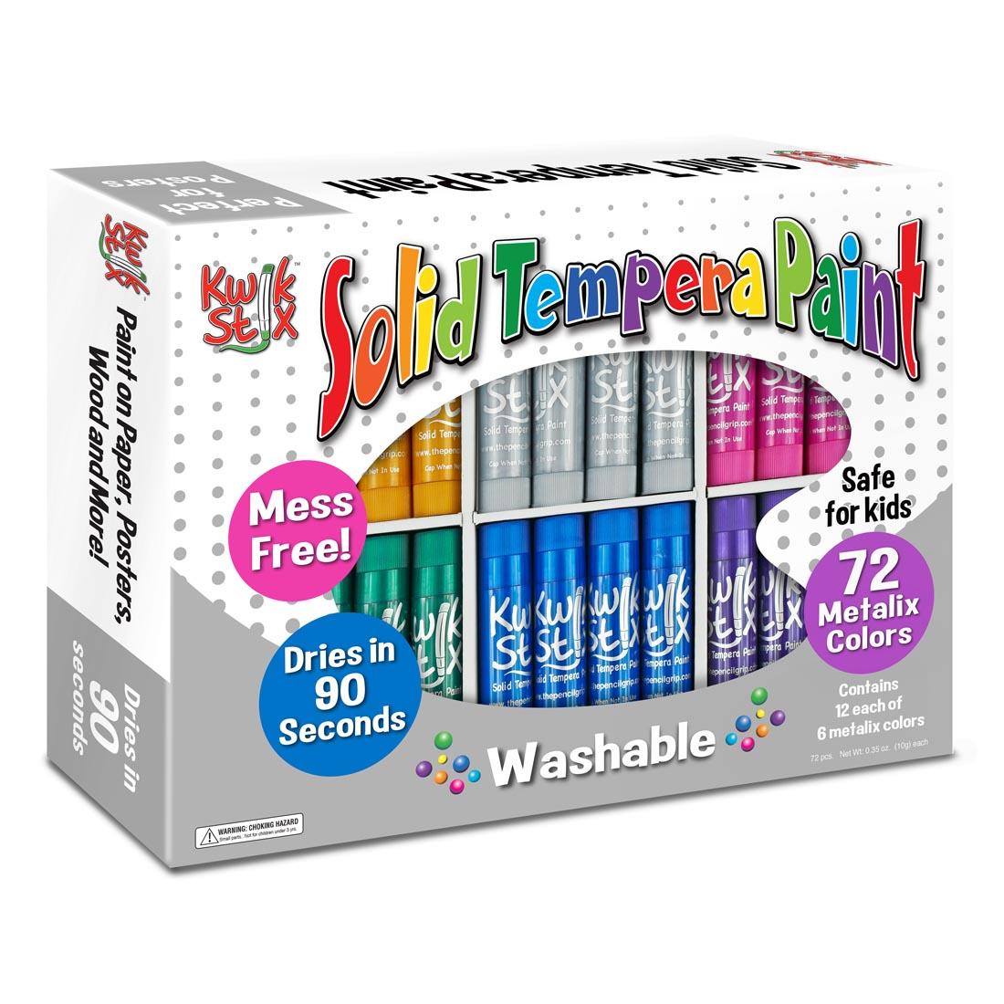 Kwik Stix Solid Tempera Paint 72-Count Metalix Class Pack
