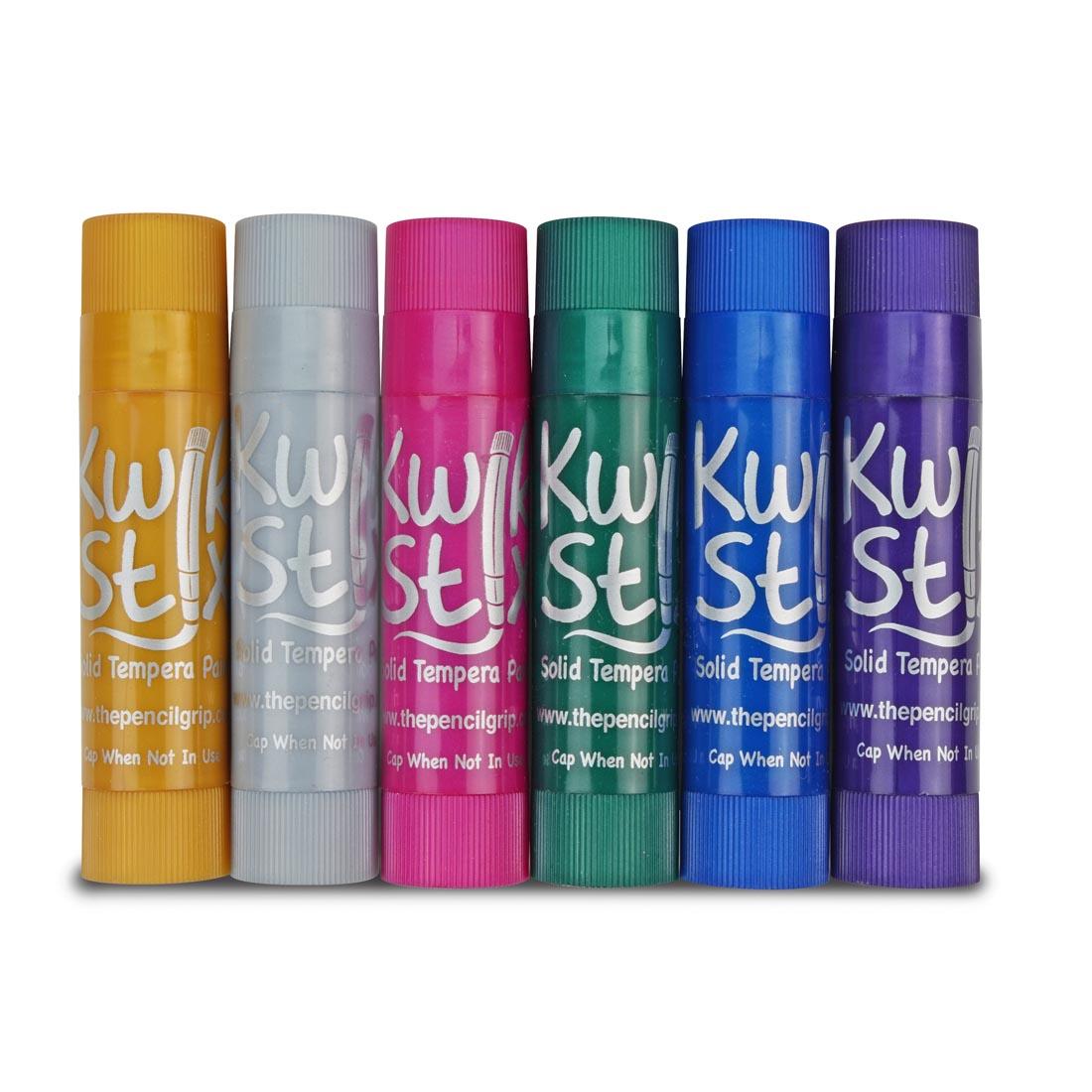 6 different metallic colors from the Kwik Stix Solid Tempera Paint 72-Count Metalix Class Pack