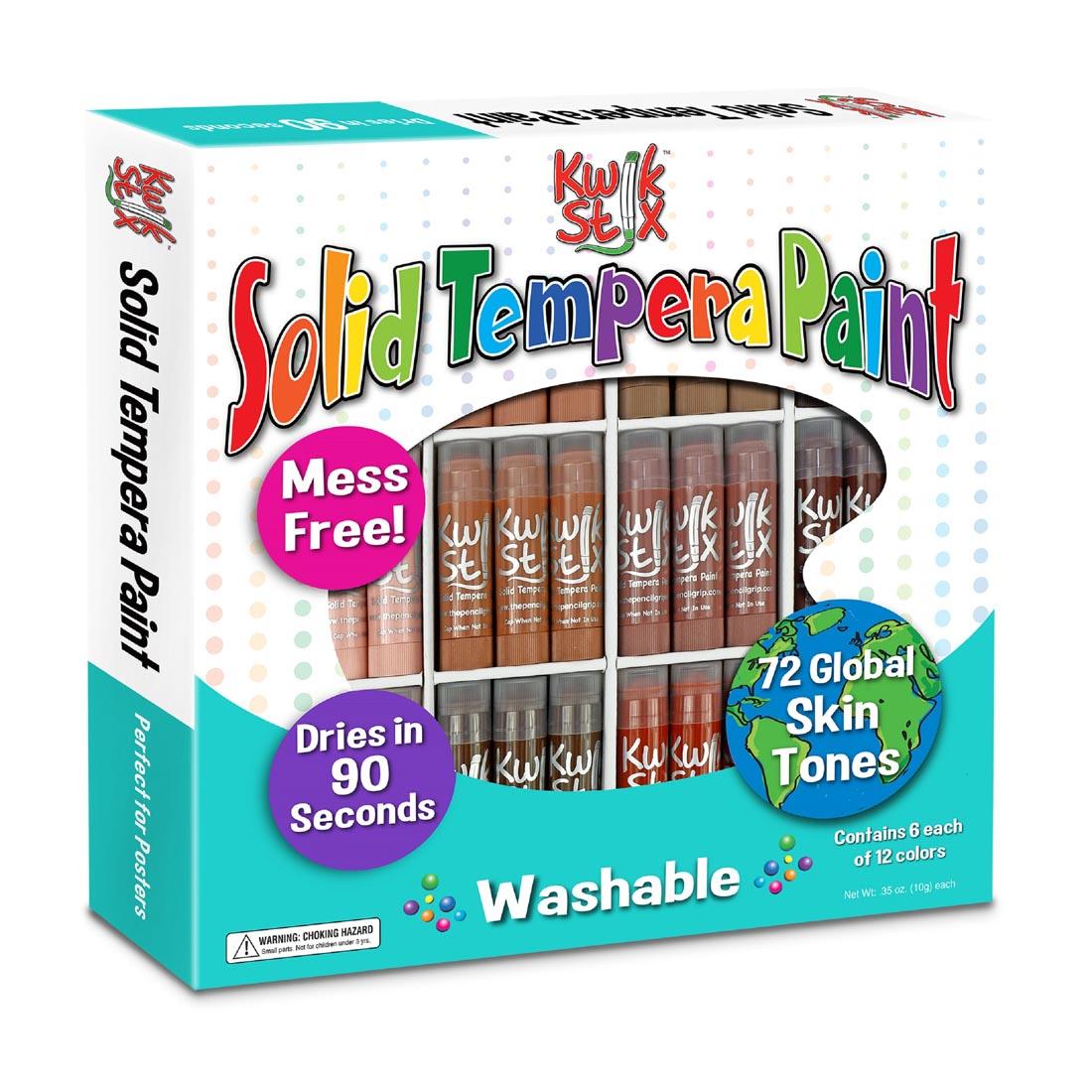 Kwik Stix Solid Tempera Paint 72-Count Global Skin Tones Class Pack