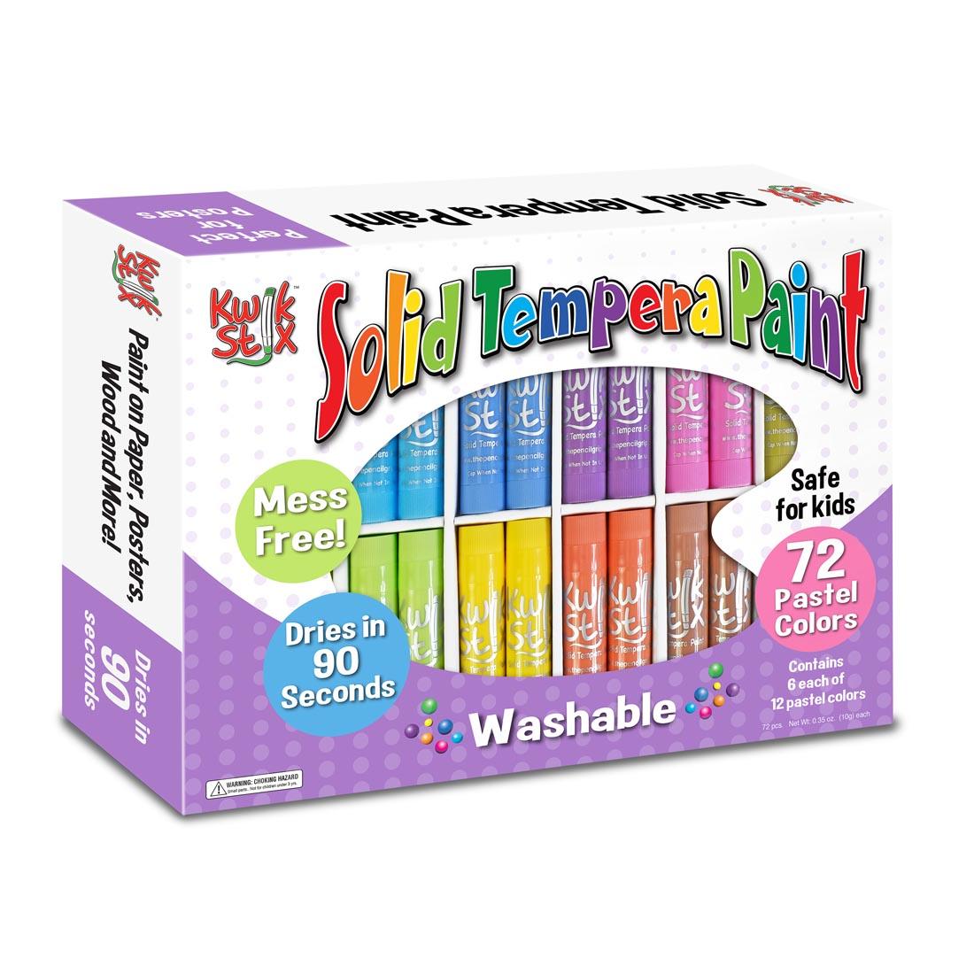 Kwik Stix Solid Tempera Paint 72-Count Pastel Class Pack