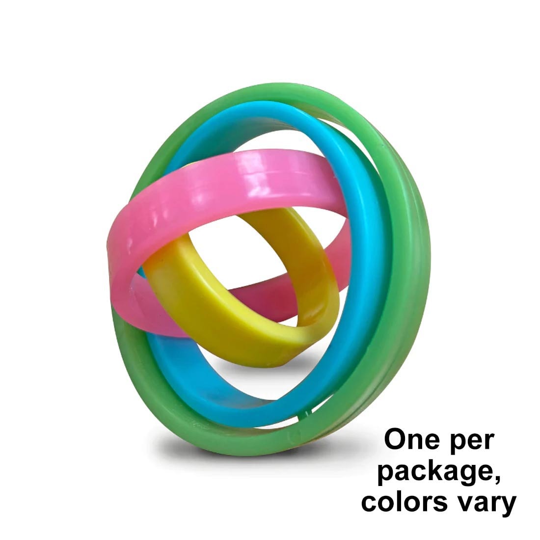 Orrby Fidget Toy, with the words, "one per package, colors vary"