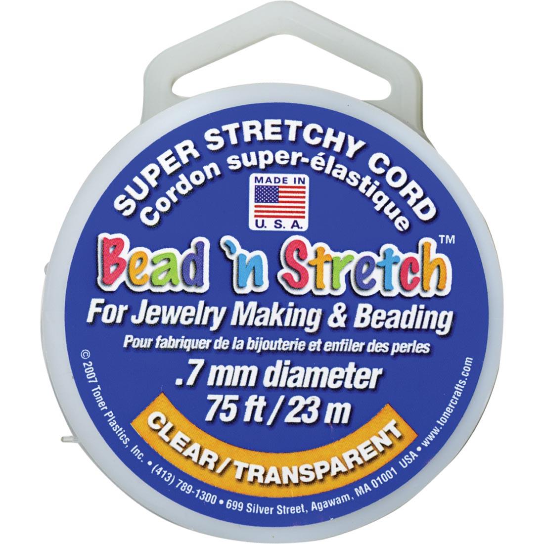 Bead 'n Stretch Super Stretchy Cord Clear Transparent