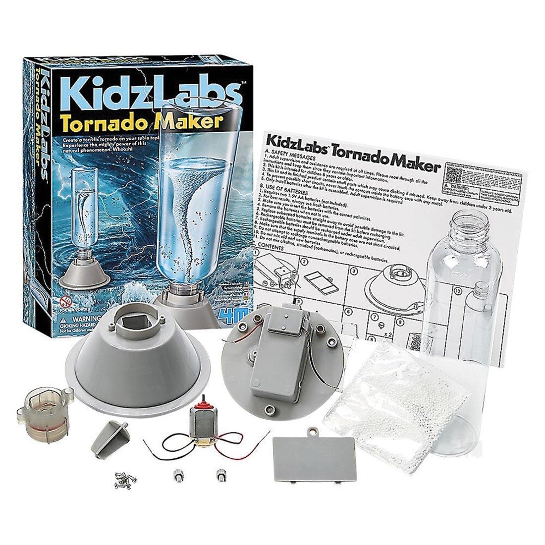 package and contents of Tornado Maker by KidzLabs