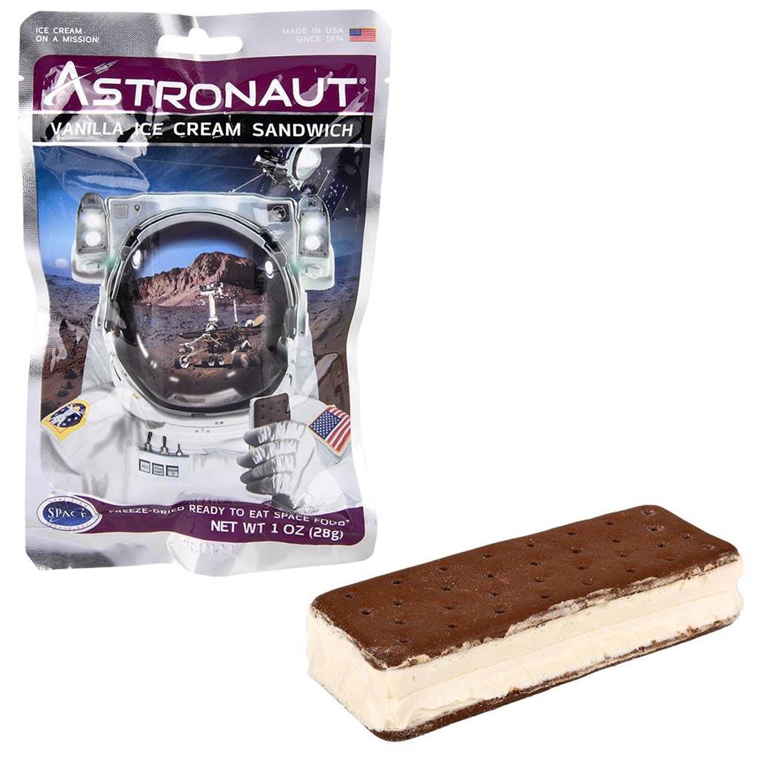 Astronaut Vanilla Ice Cream Sandwich next to an unopened package