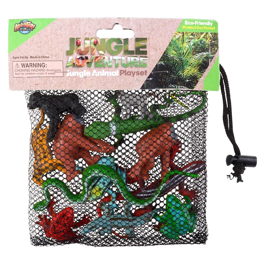 Jungle Animal Playset in mesh bag
