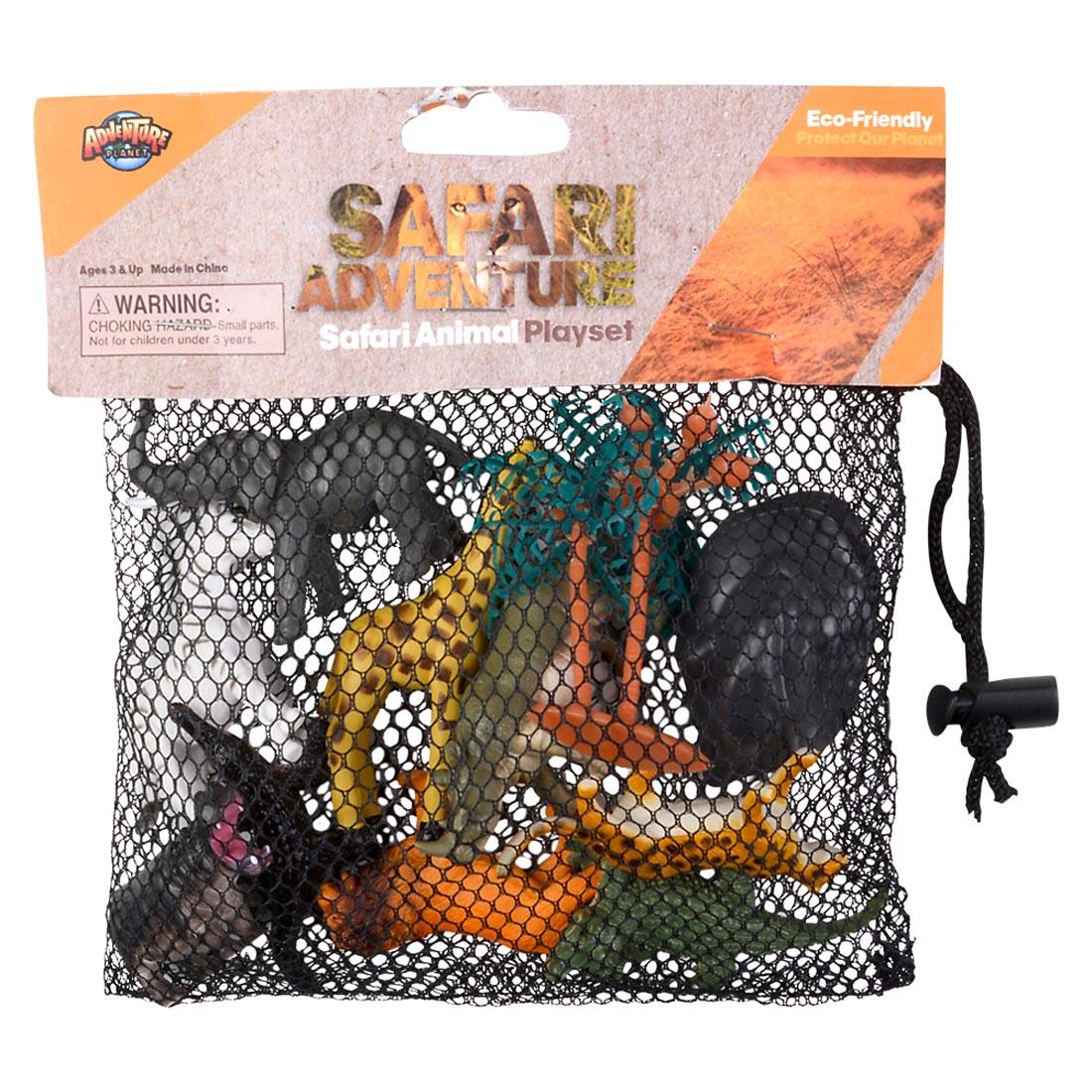 Safari Animal Playset in mesh bag