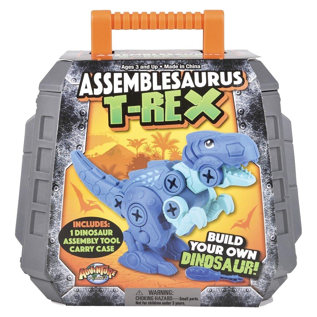 front of package for Assemblesaurus T-Rex And Enclosure