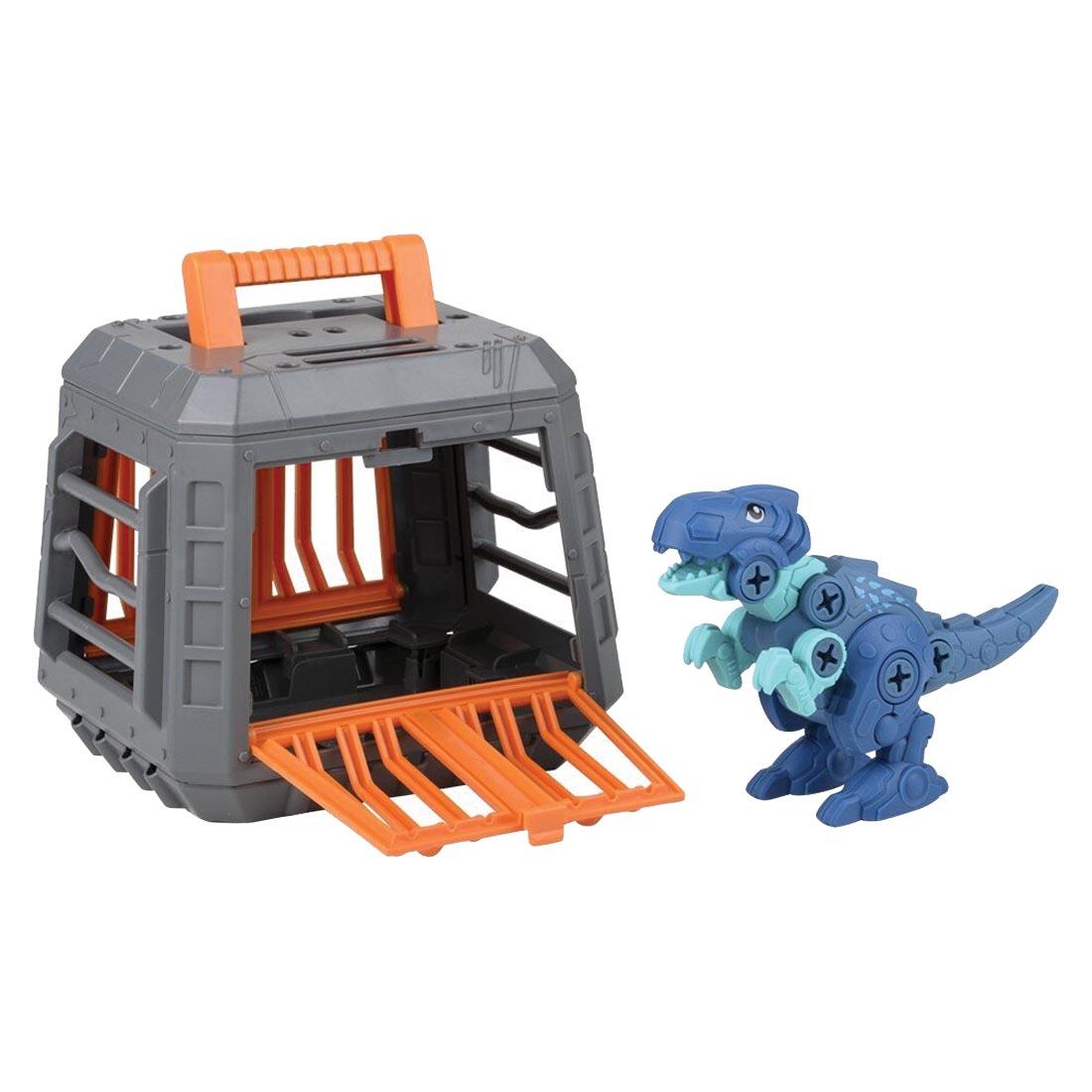 an assembled Assemblesaurus T-Rex And Enclosure