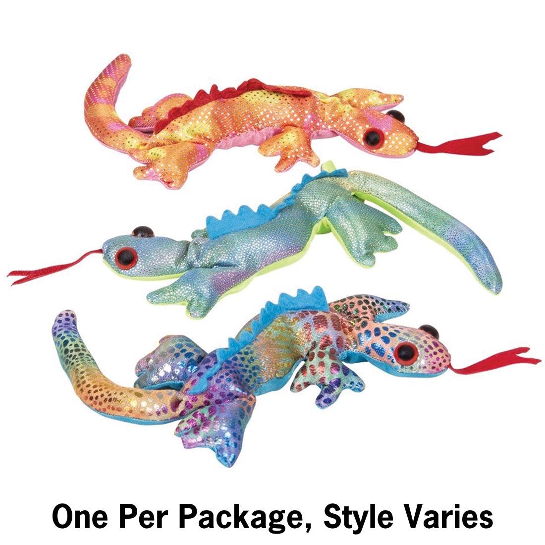 3 Lizard Sandbag Toys with text One Per Package, Style Varies