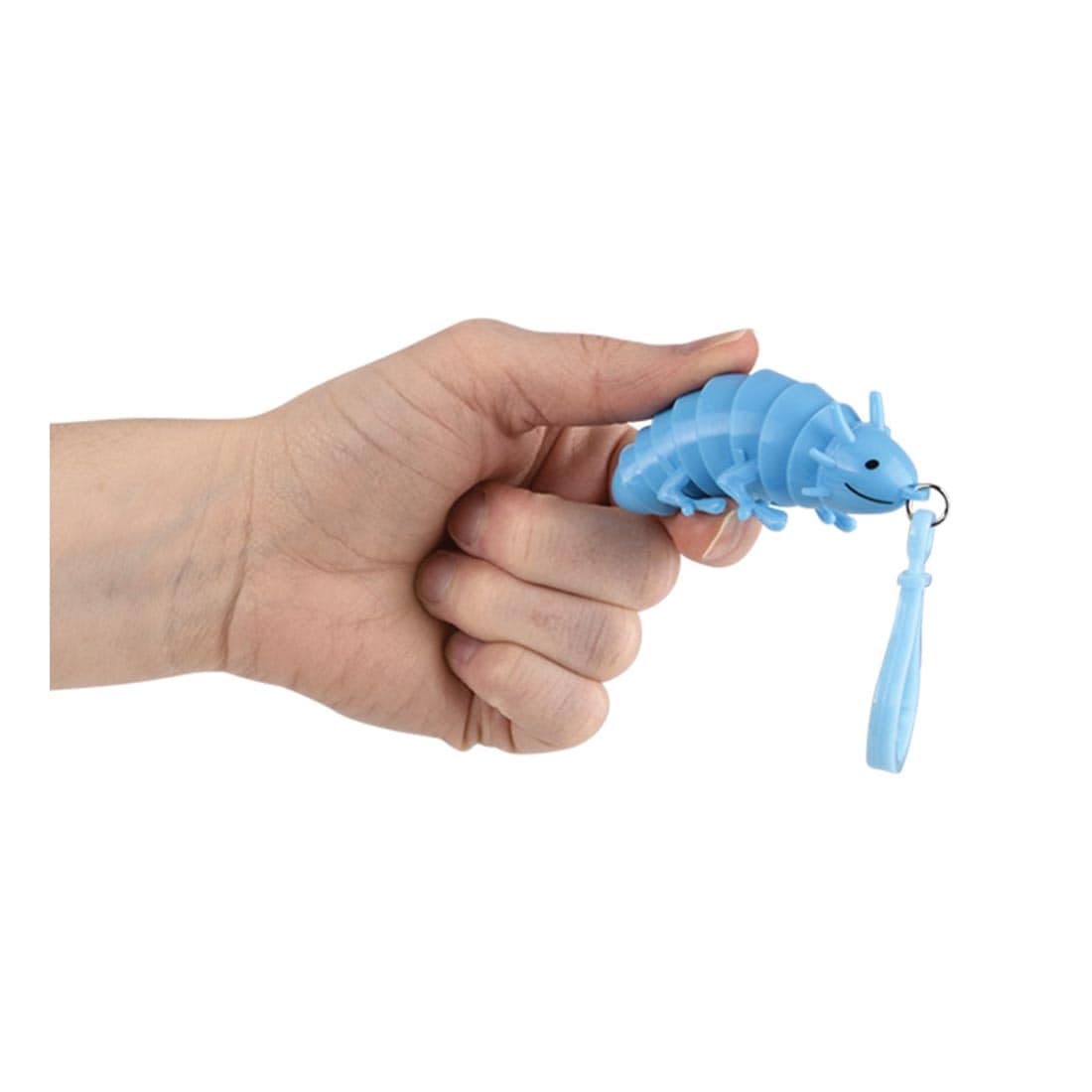 hand holding a Mini Sensory Wiggle Axolotl Clip-On