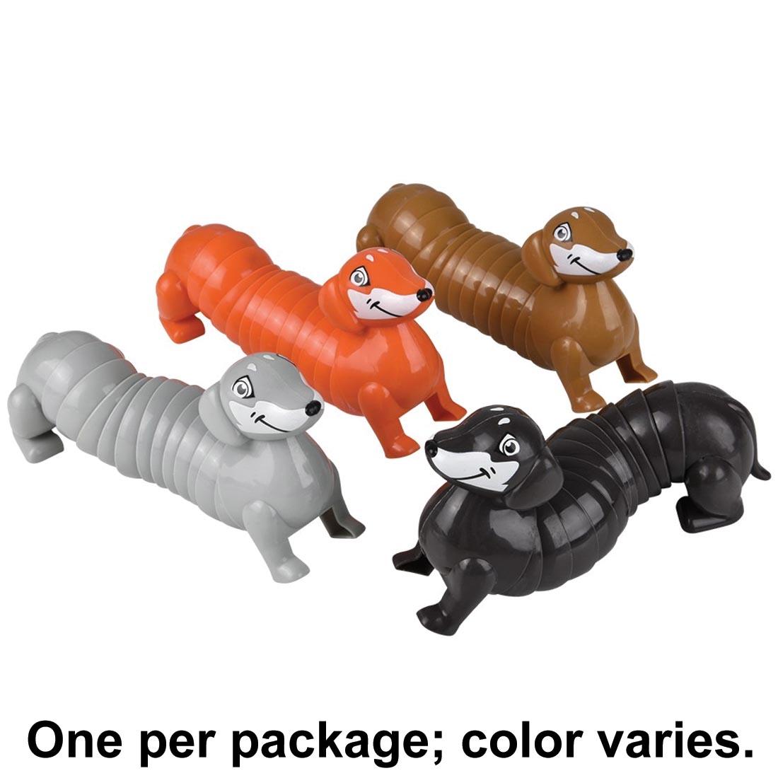 4 Sensory Wiggle Dachshunds plus text One per package; color varies