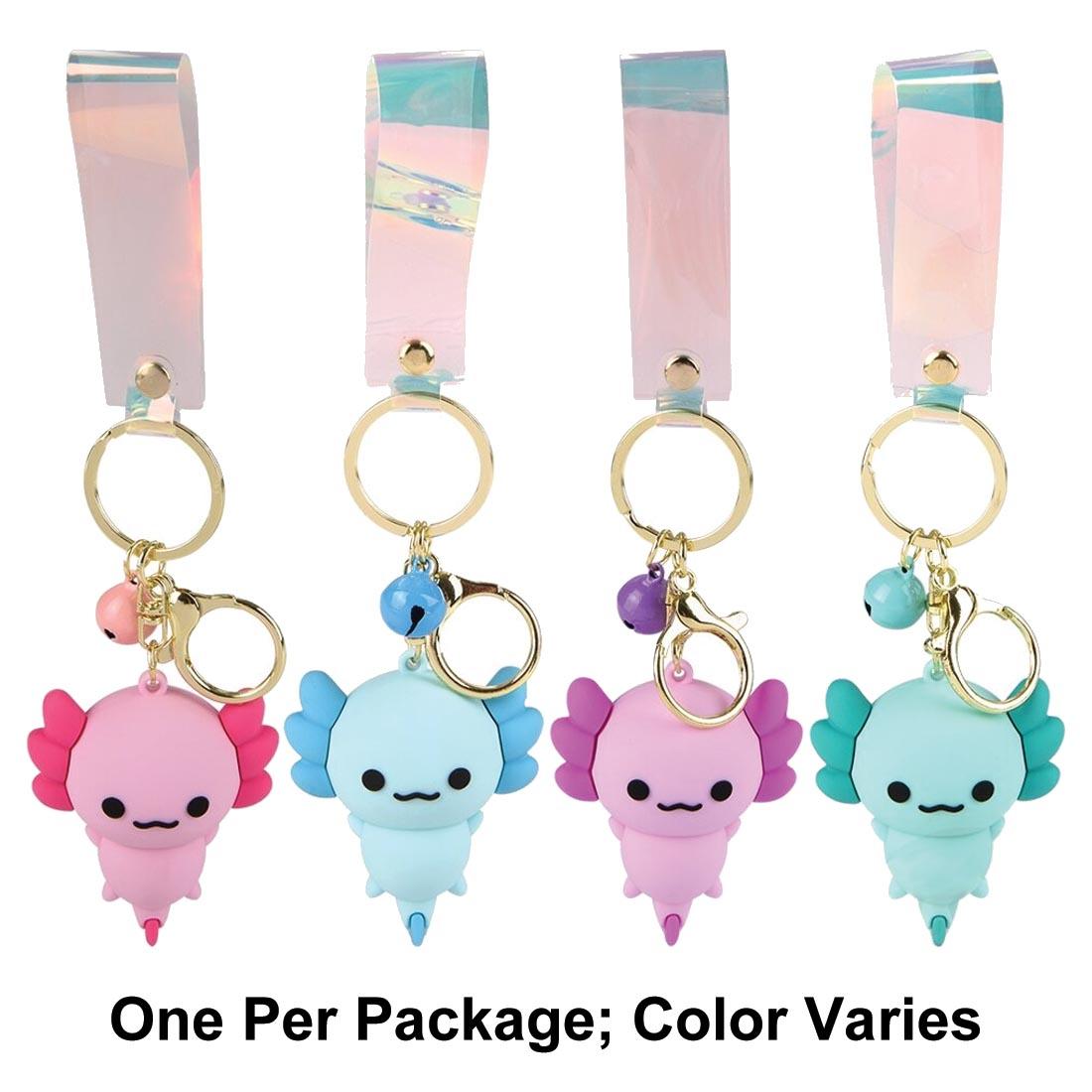 Four Axolotl Charm Wristlets plus text One Per Package; Color Varies