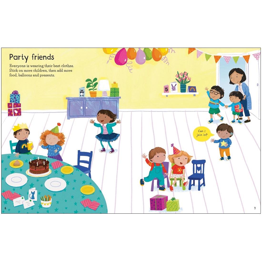 pages from My Friends Usborne First Sticker Book