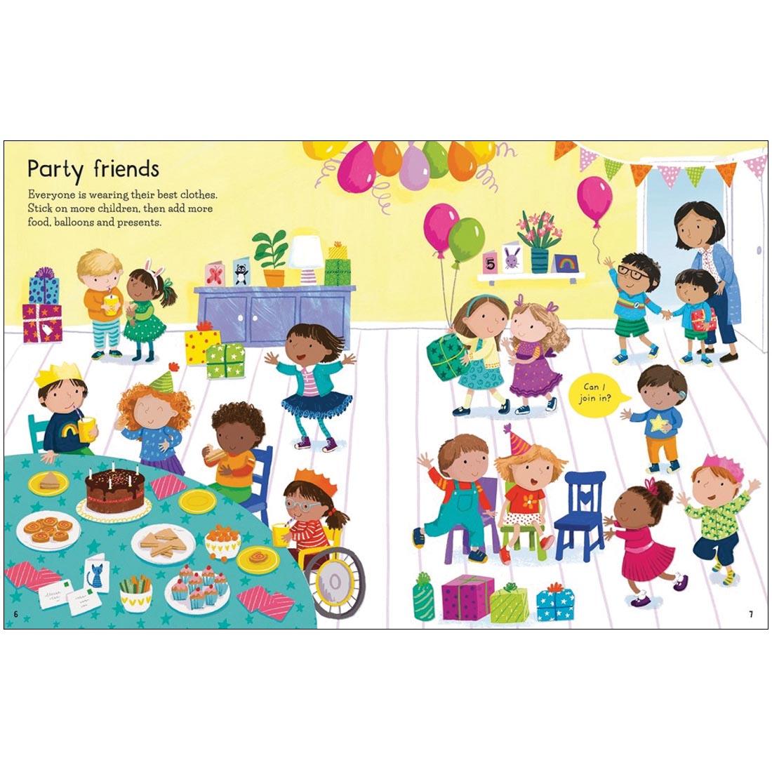 stickered pages from My Friends Usborne First Sticker Book