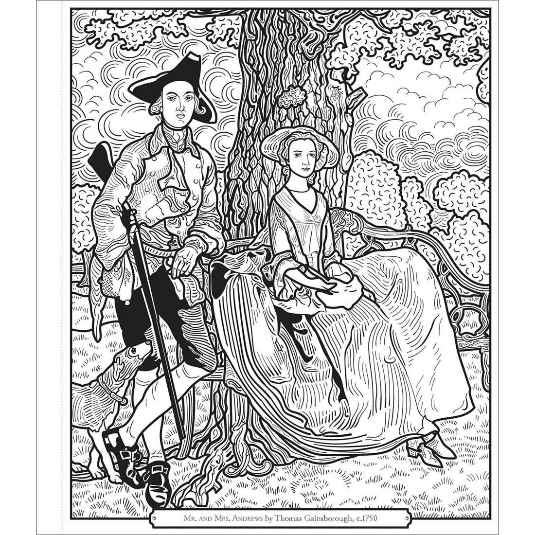 page from Famous Paintings Magic Painting Book by Usborne