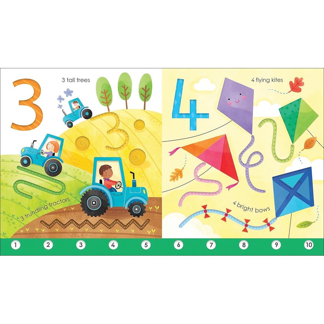 pages from Usborne Fingertrail 123 Board Book