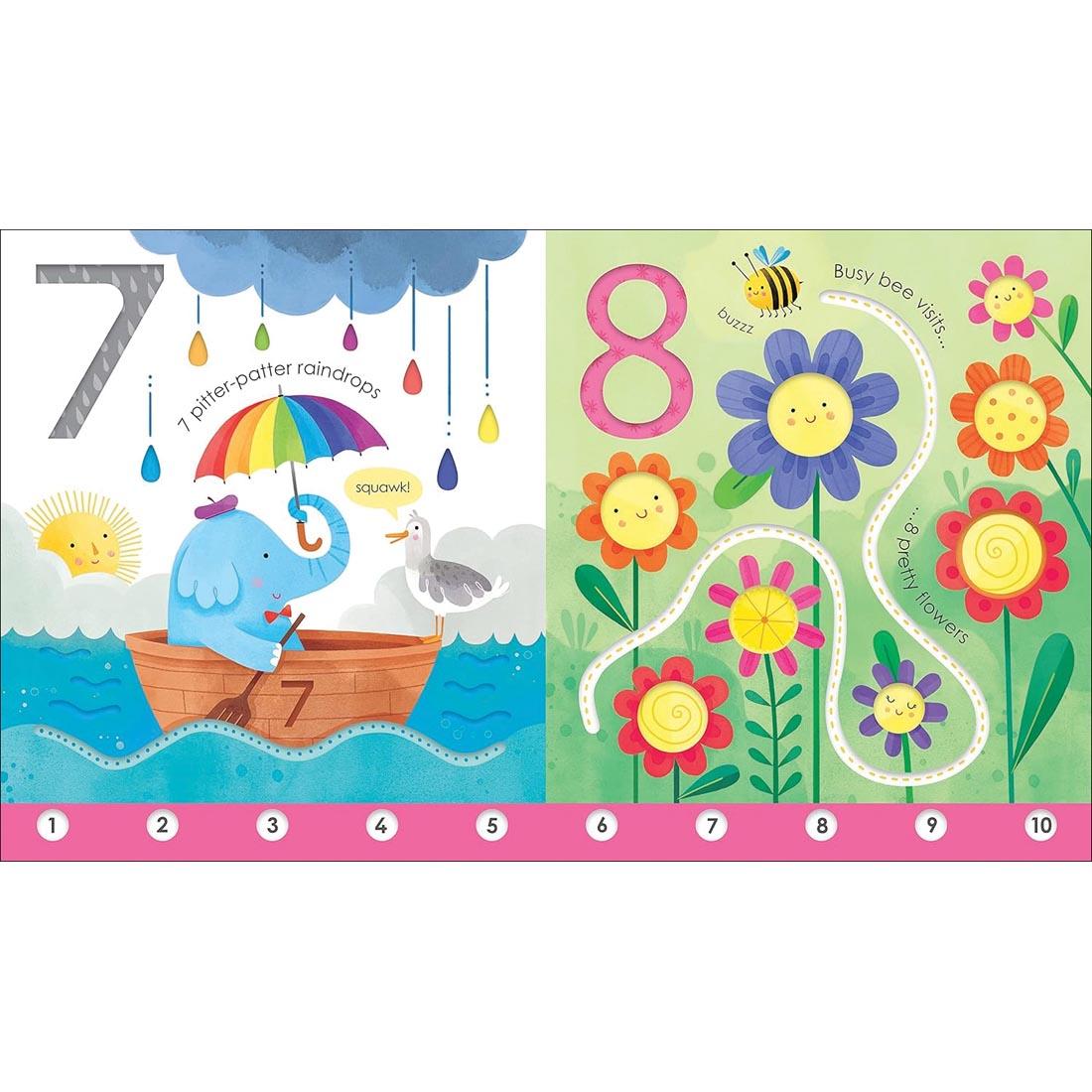 pages from Usborne Fingertrail 123 Board Book