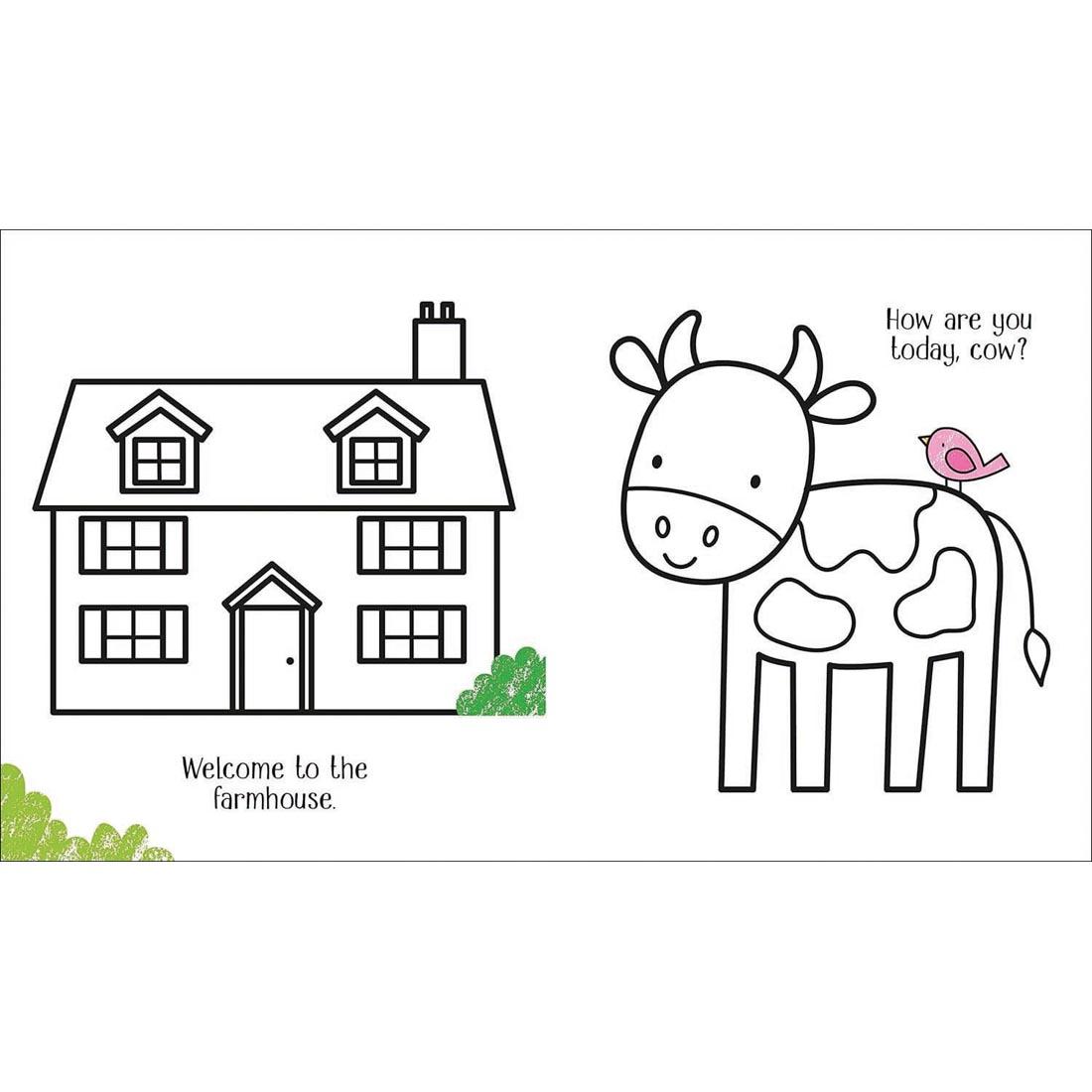 pages from Farm Little Coloring Book by Usborne