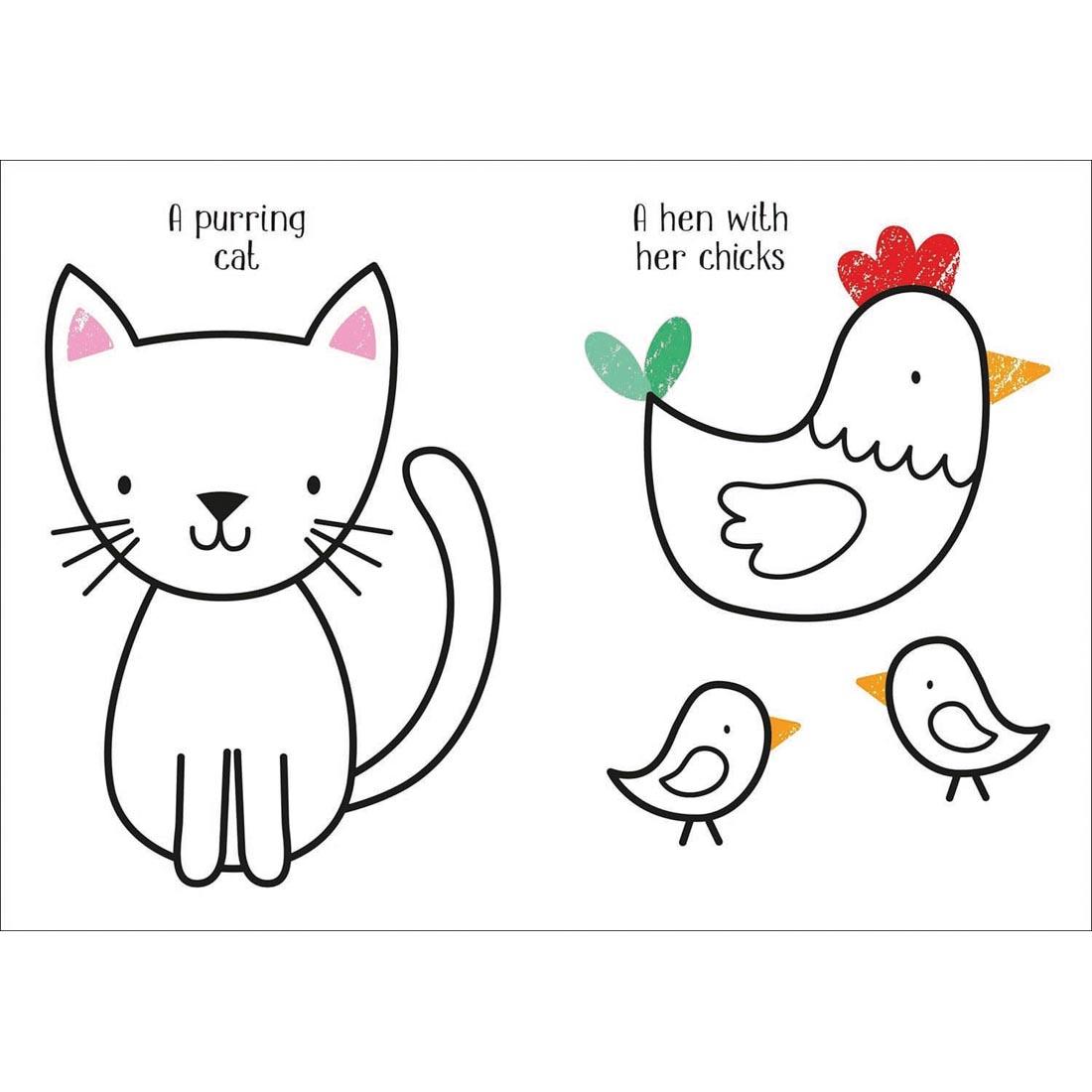 2 pages from Animals Little Coloring Book by Usborne