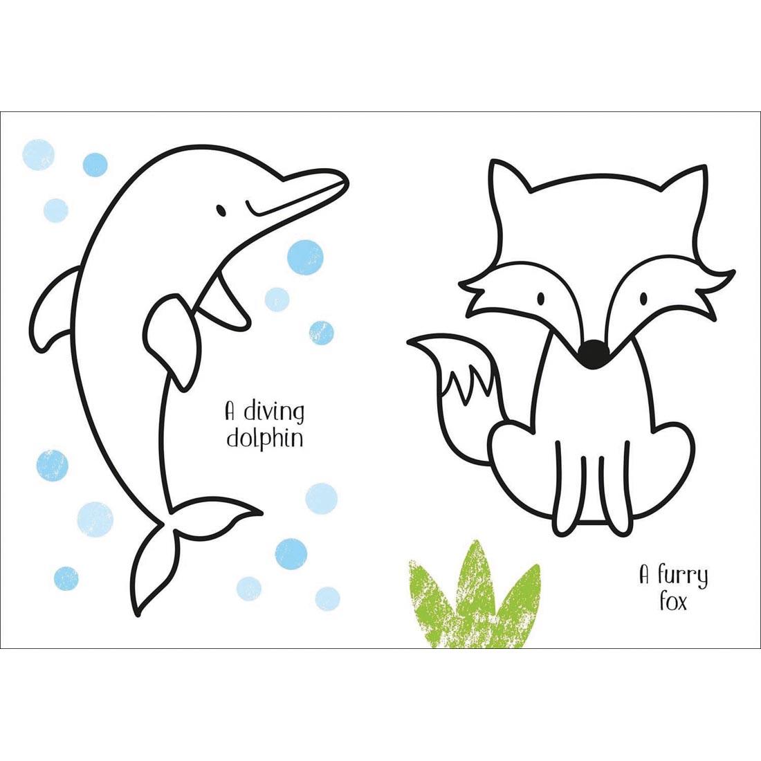 2 pages from Animals Little Coloring Book by Usborne