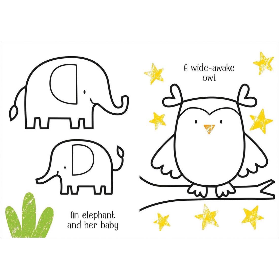2 pages from Animals Little Coloring Book by Usborne
