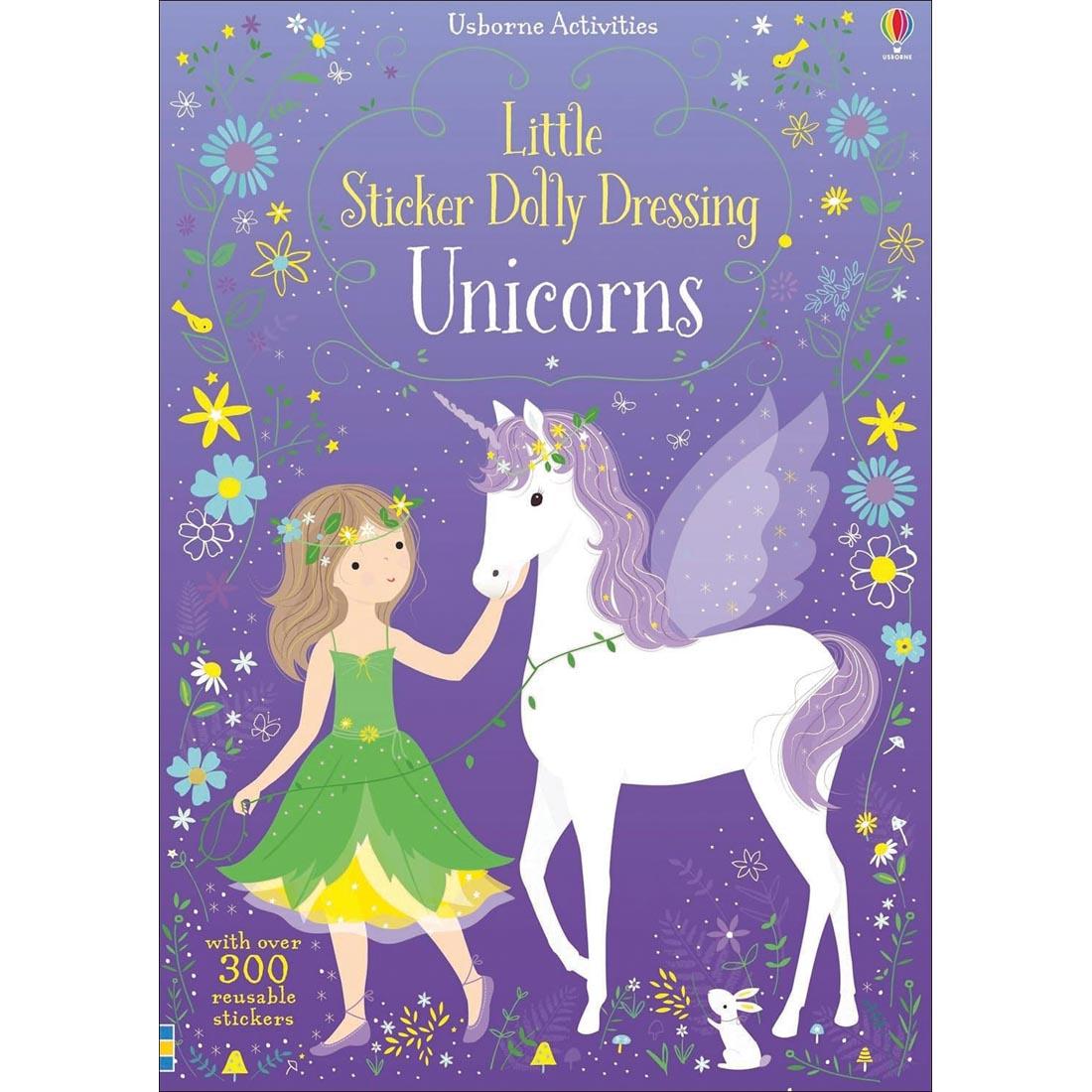 front cover of Unicorns Little Sticker Dolly Dressing by Usborne Activities
