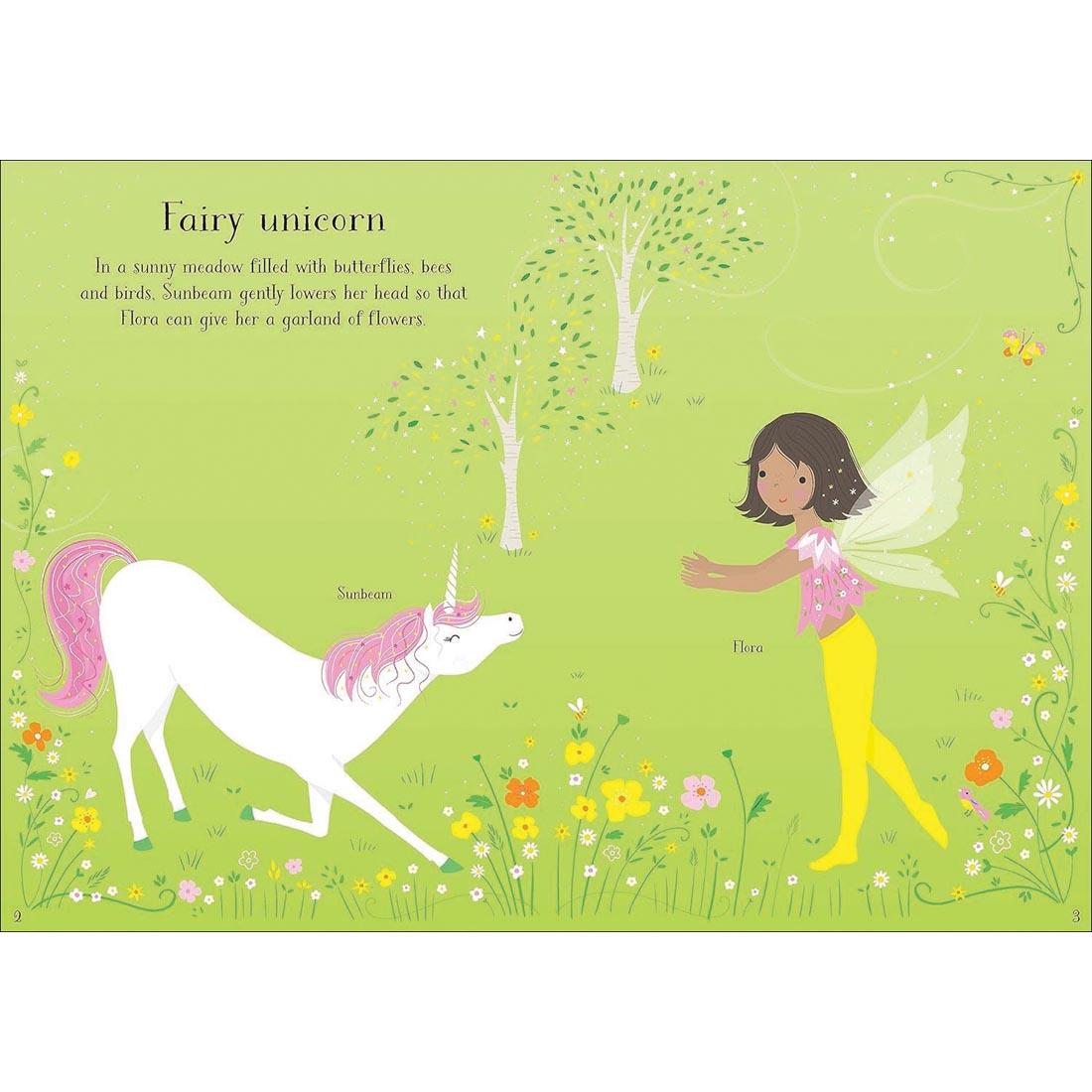 a scene from Unicorns Little Sticker Dolly Dressing by Usborne Activities