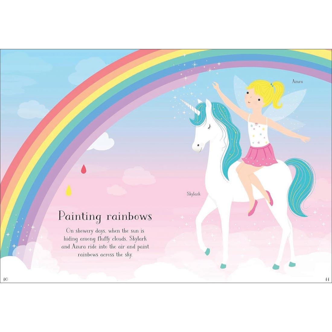 scene from Unicorns Little Sticker Dolly Dressing by Usborne Activities