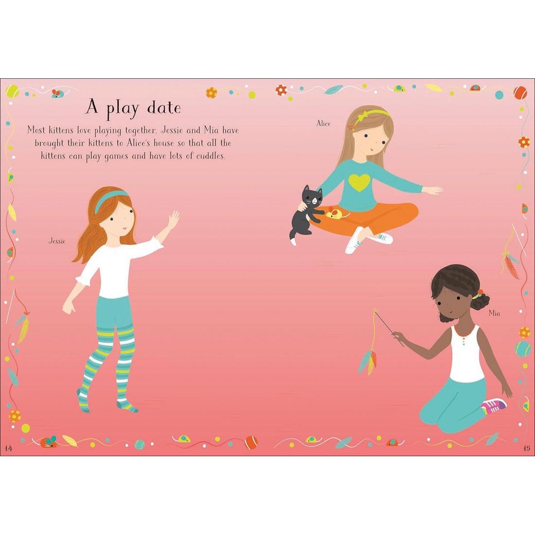 pages from Kittens Little Sticker Dolly Dressing by Usborne Activities