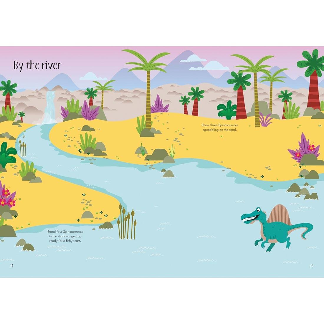 scene pages from Dinosaurs Little First Stickers by Usborne
