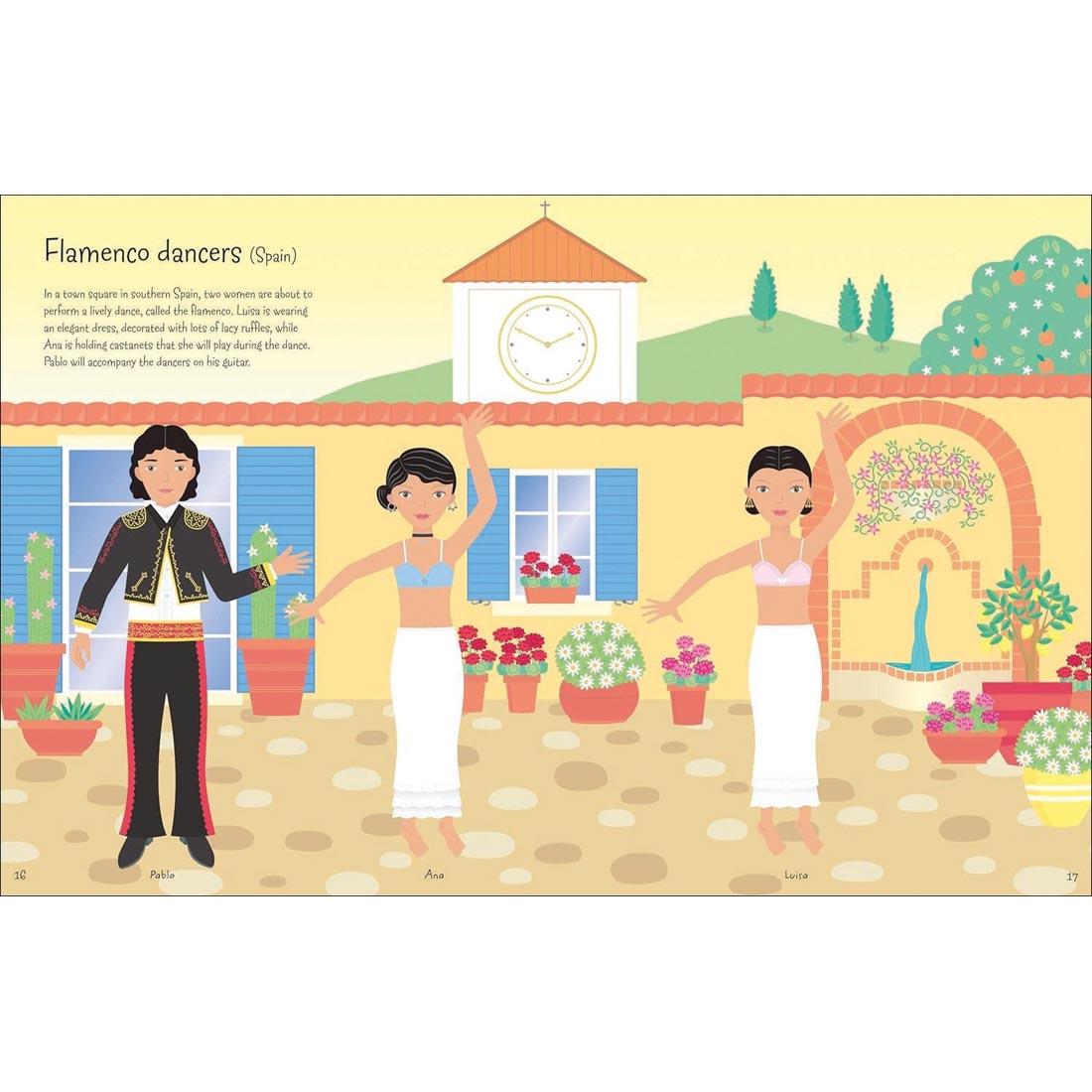 scene pages from Around The World Sticker Dolly Dressing Book by Usborne