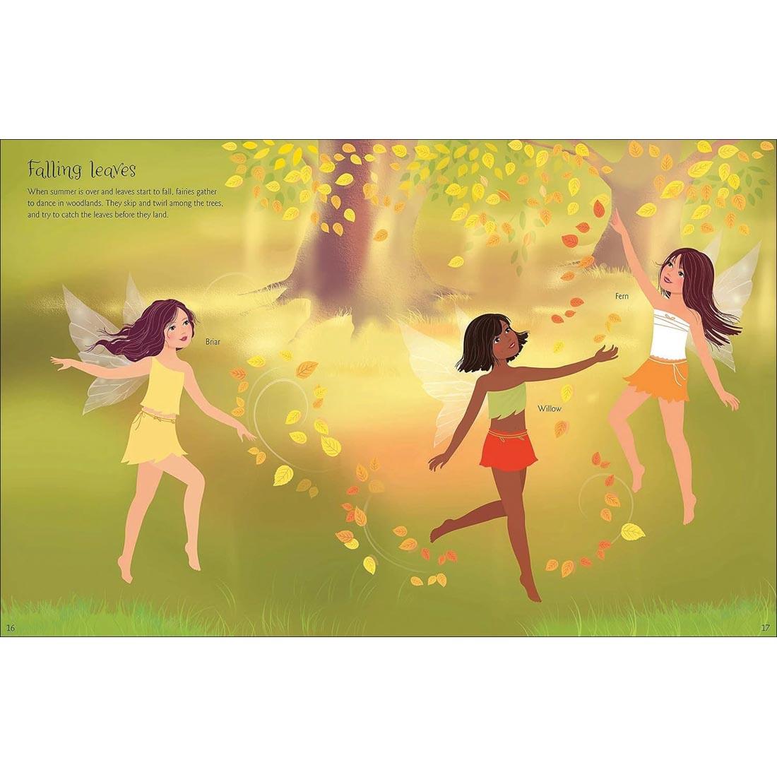 scene pages from Dancing Fairies Sticker Dolly Dressing Book by Usborne