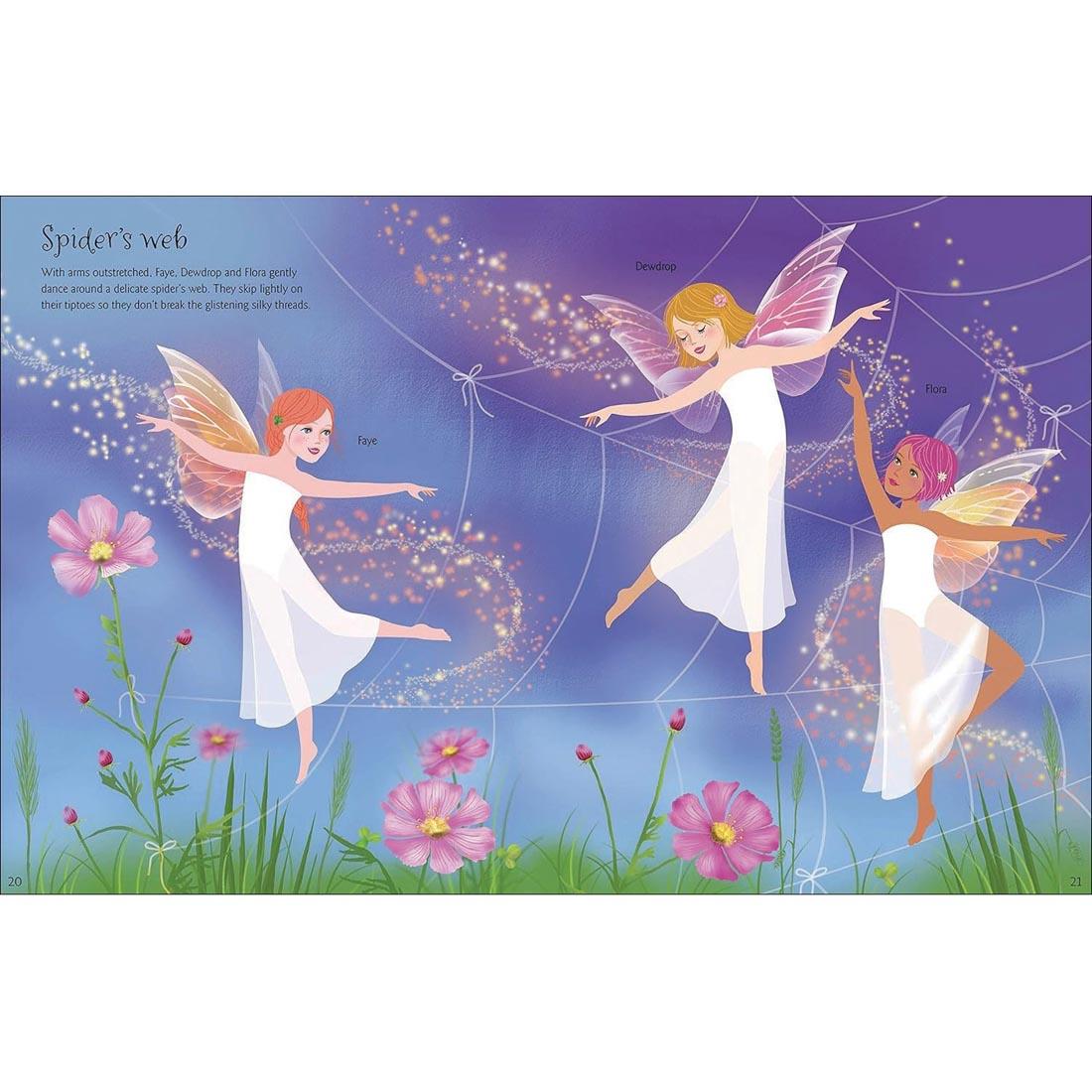 scene pages from Dancing Fairies Sticker Dolly Dressing Book by Usborne