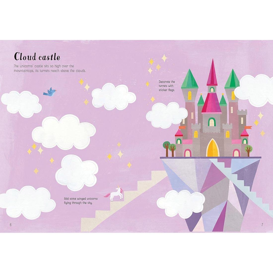 scene pages from Unicorns Little First Stickers by Usborne
