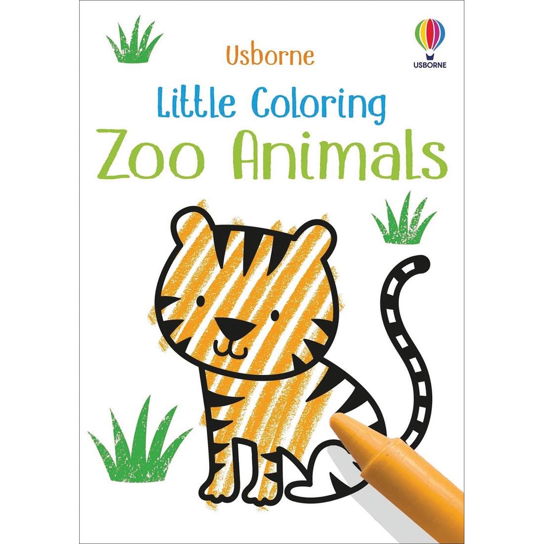front cover of Zoo Animals Usborne Little Coloring Book