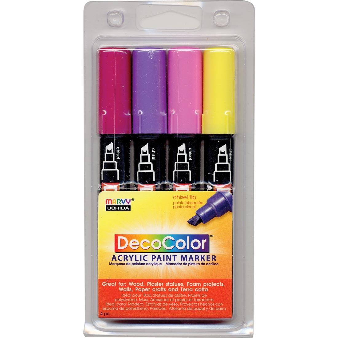 Marvy DecoColor Bright Acrylic Paint Marker 4-Color Set