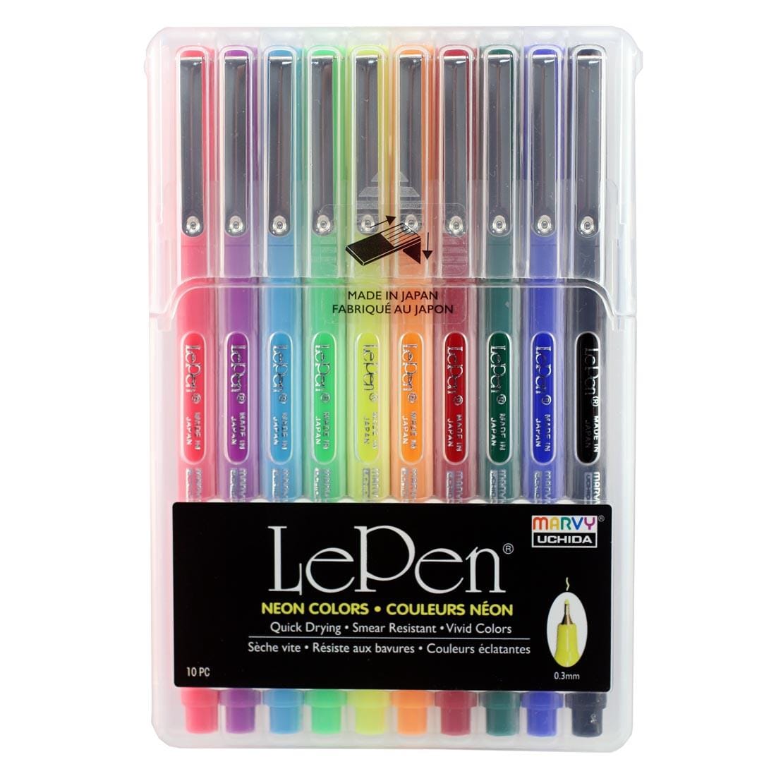 Marvy LePen 10-Count Neon Mix Set