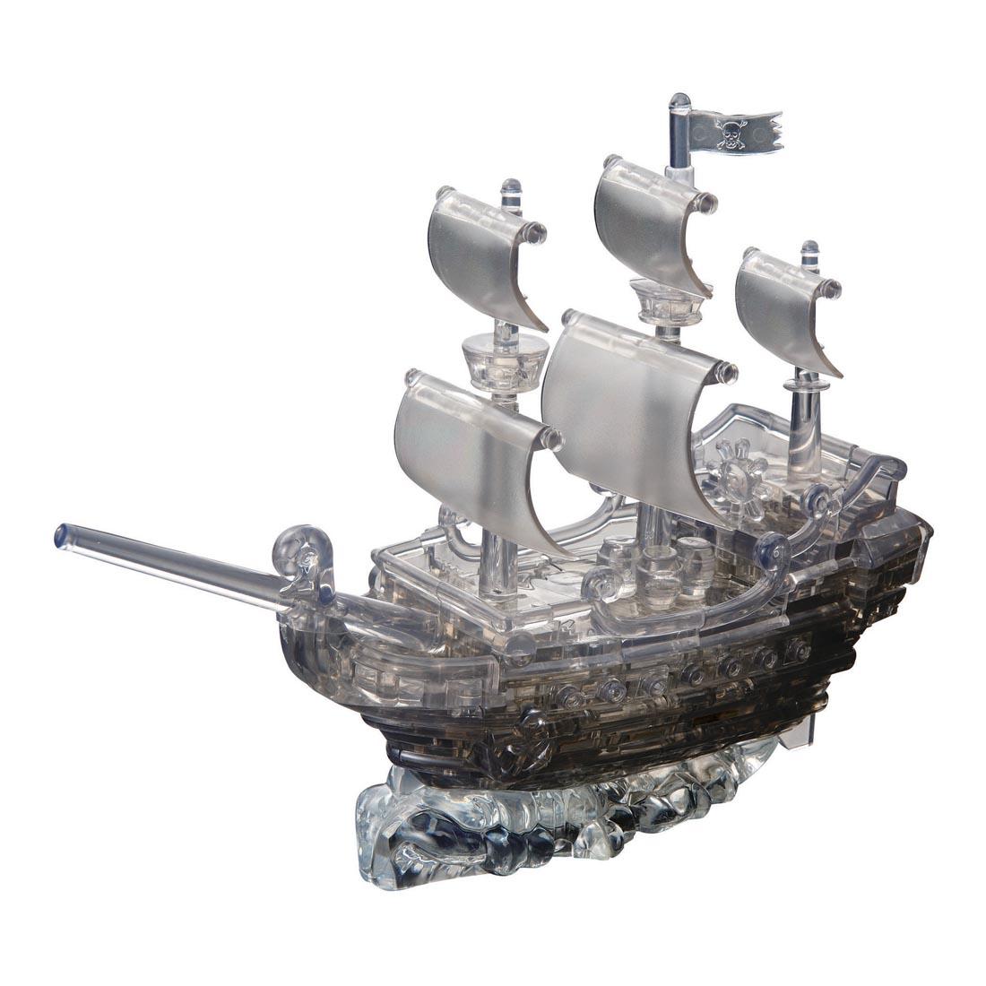 Completed Black Pirate Ship Deluxe 3D Crystal Puzzle