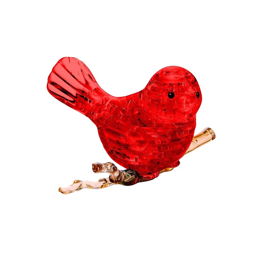 Completed Red Bird 3D Crystal Puzzle