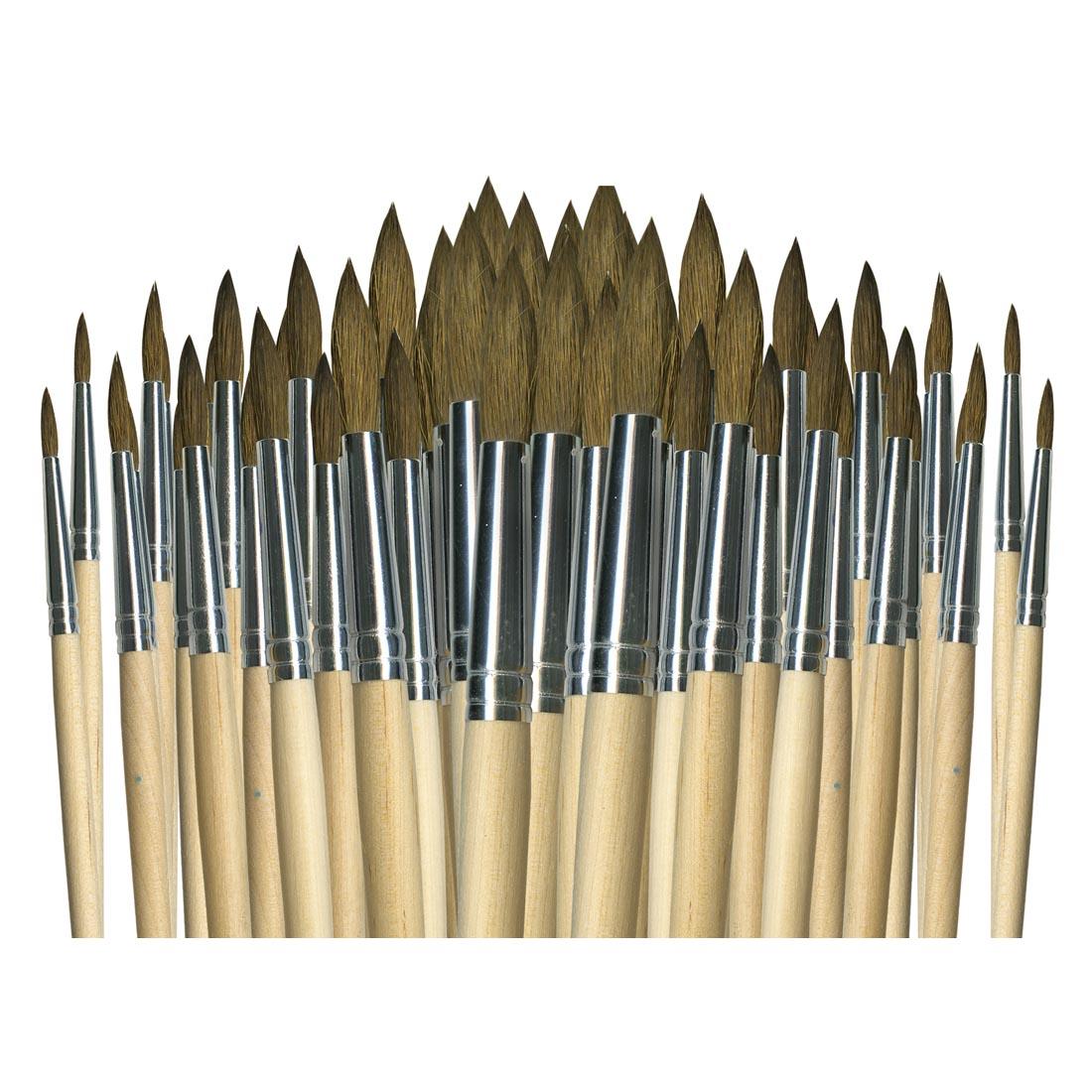 United Economy Synthetic Camel Hair Round Watercolor Brush Value Pack