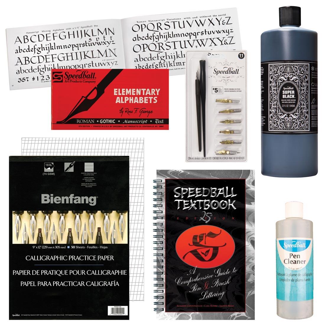 components of the Calligraphy Classroom Kit from United Art & Education