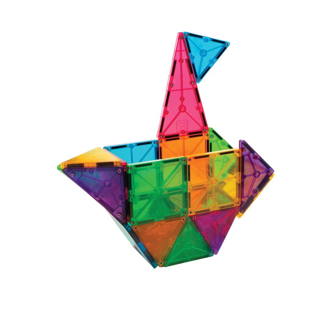 sample structure built with Magna-Tiles Clear Colors 32-Count Set