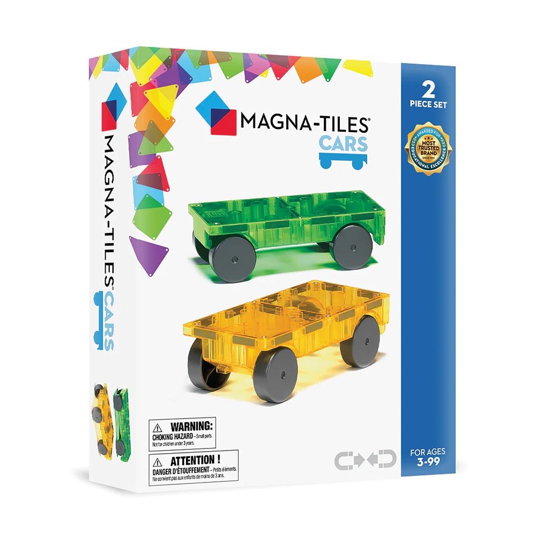 Front of box of Magna-Tiles Cars Expansion Set