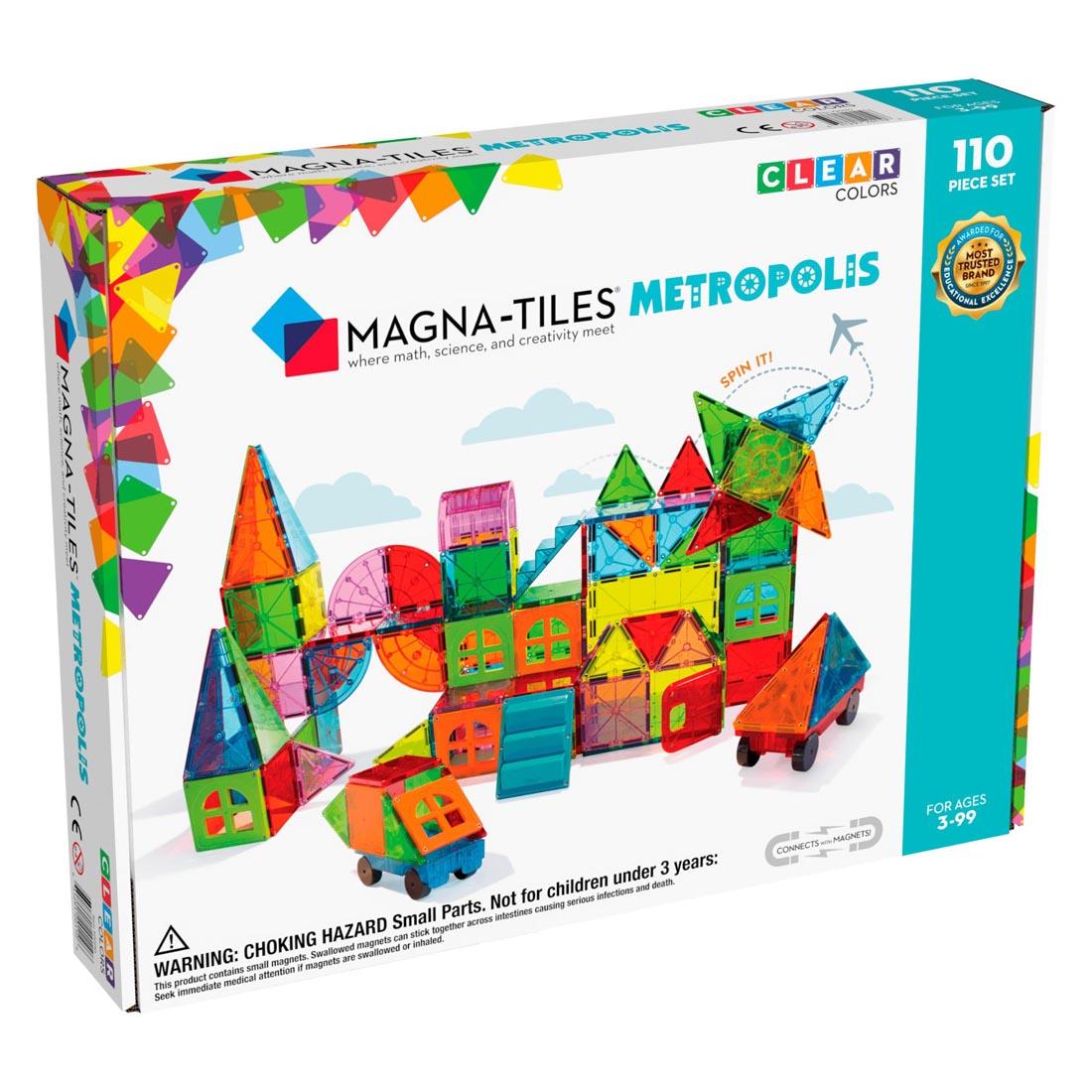 Front of box of Magna-Tiles Metropolis 110-Count Set