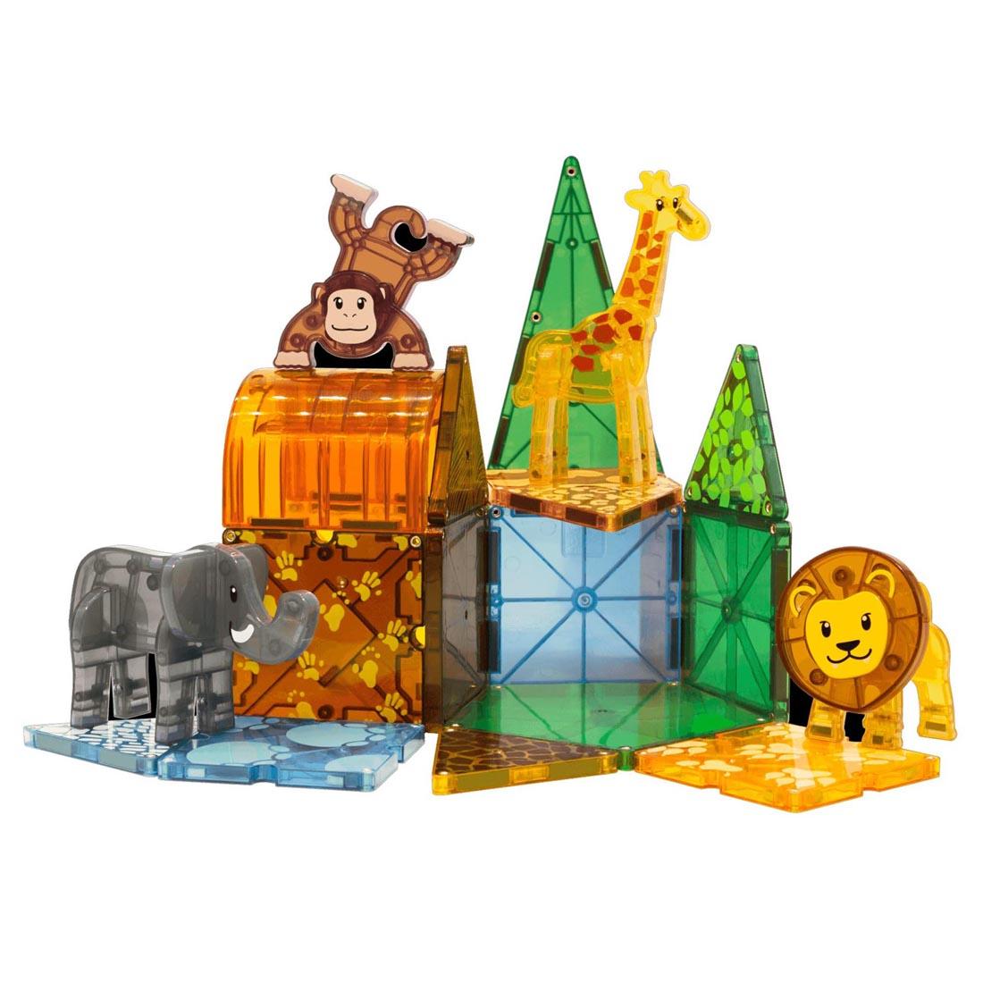 Structure made with the Magna-Tiles Safari Animals 25-Count Set