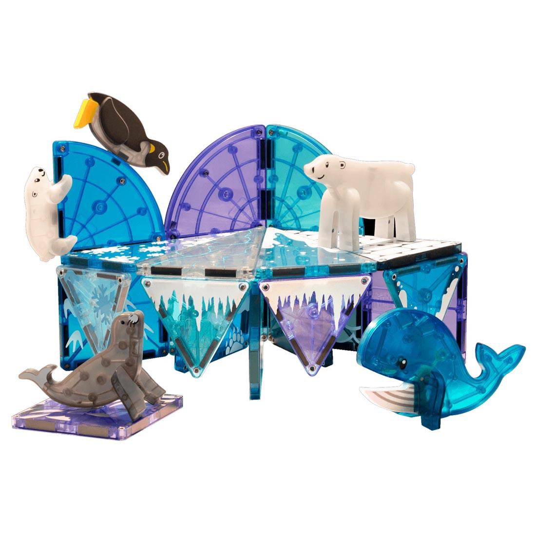 Structure made with the Magna-Tiles Arctic Animals 25-Count Set