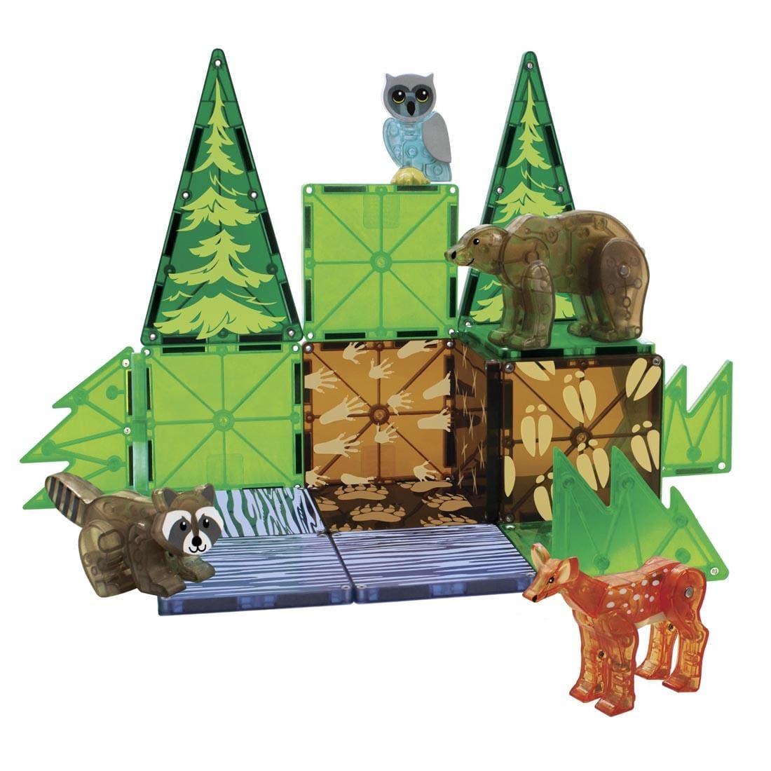contents of the Magna-Tiles Forest Animals 25-Piece Set
