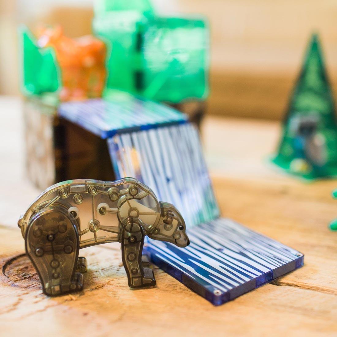 bear and other pieces from the Magna-Tiles Forest Animals 25-Piece Set