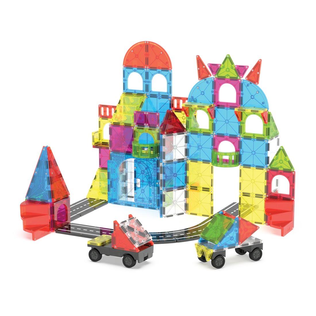 sample build made with Magna-Tiles City Center 110-Piece Set