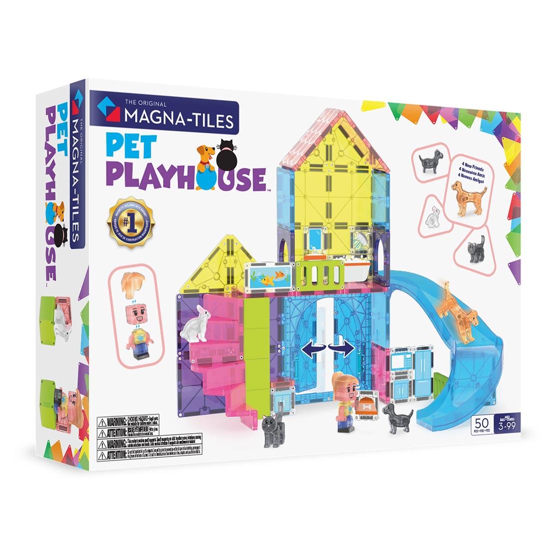 front package of Magna-Tiles Pet Playhouse 50-Piece Set